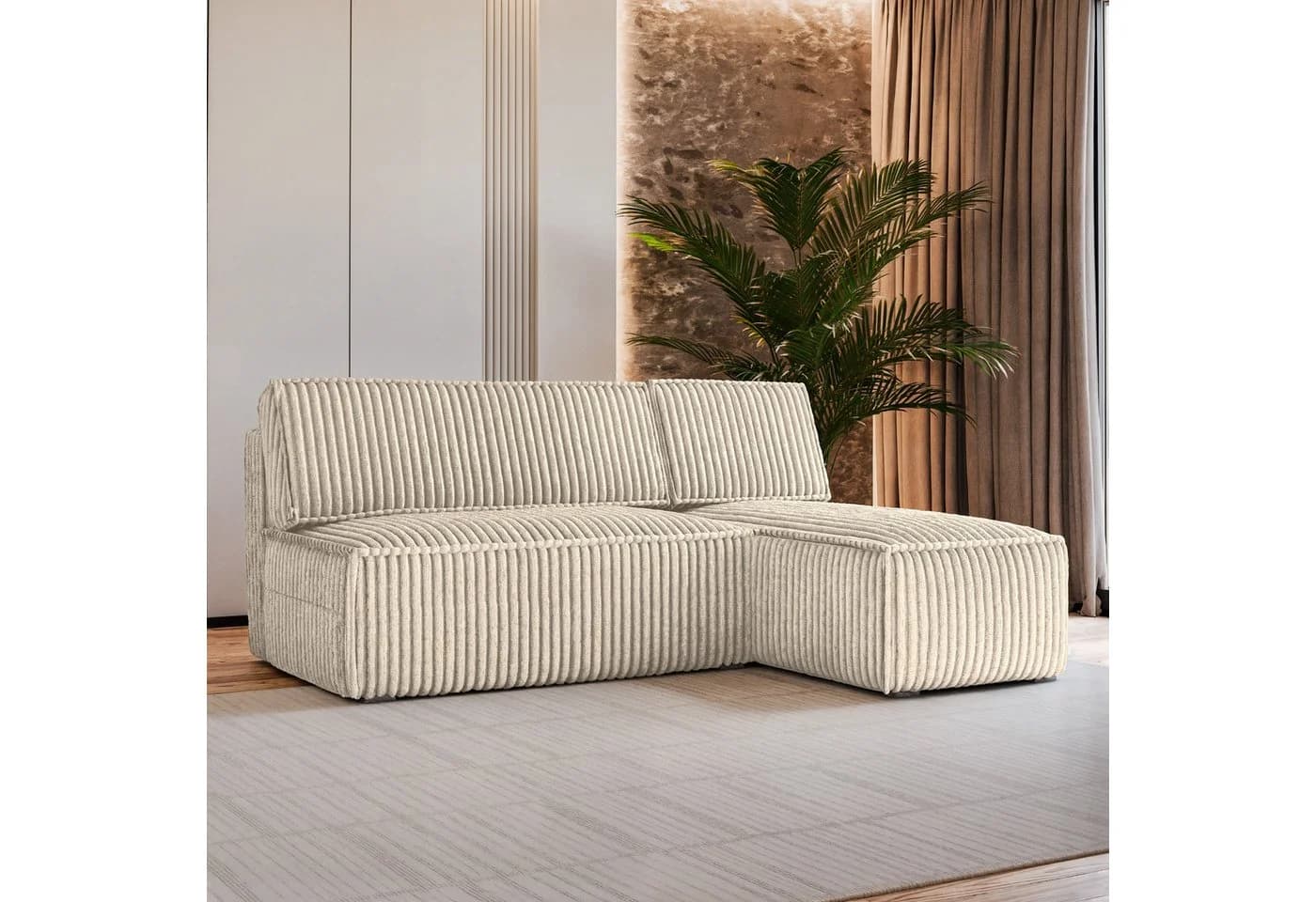 Masseno Ecksofa BRISO mit Schlaffunktion und Bettkasten, L-Form, Gelb - Bild 2