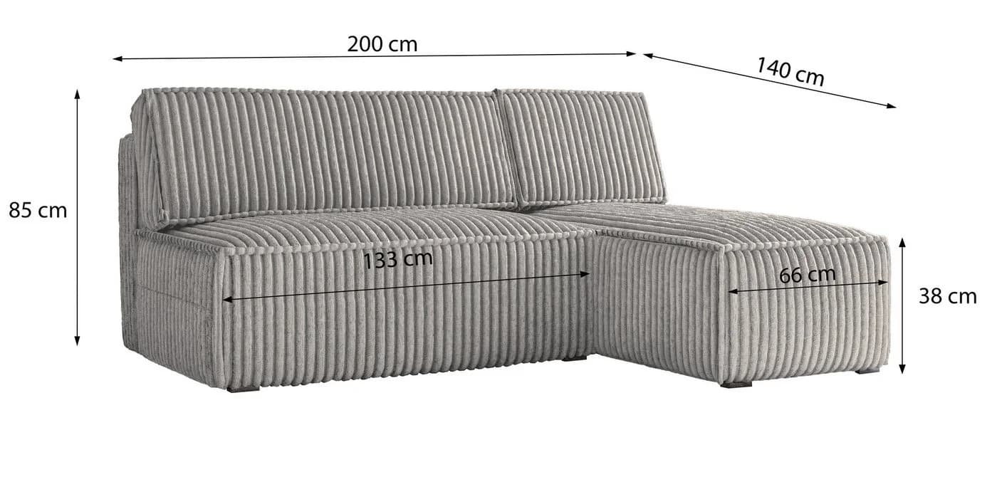 Masseno Ecksofa BRISO mit Schlaffunktion und Bettkasten, L-Form, Gelb - Bild 5