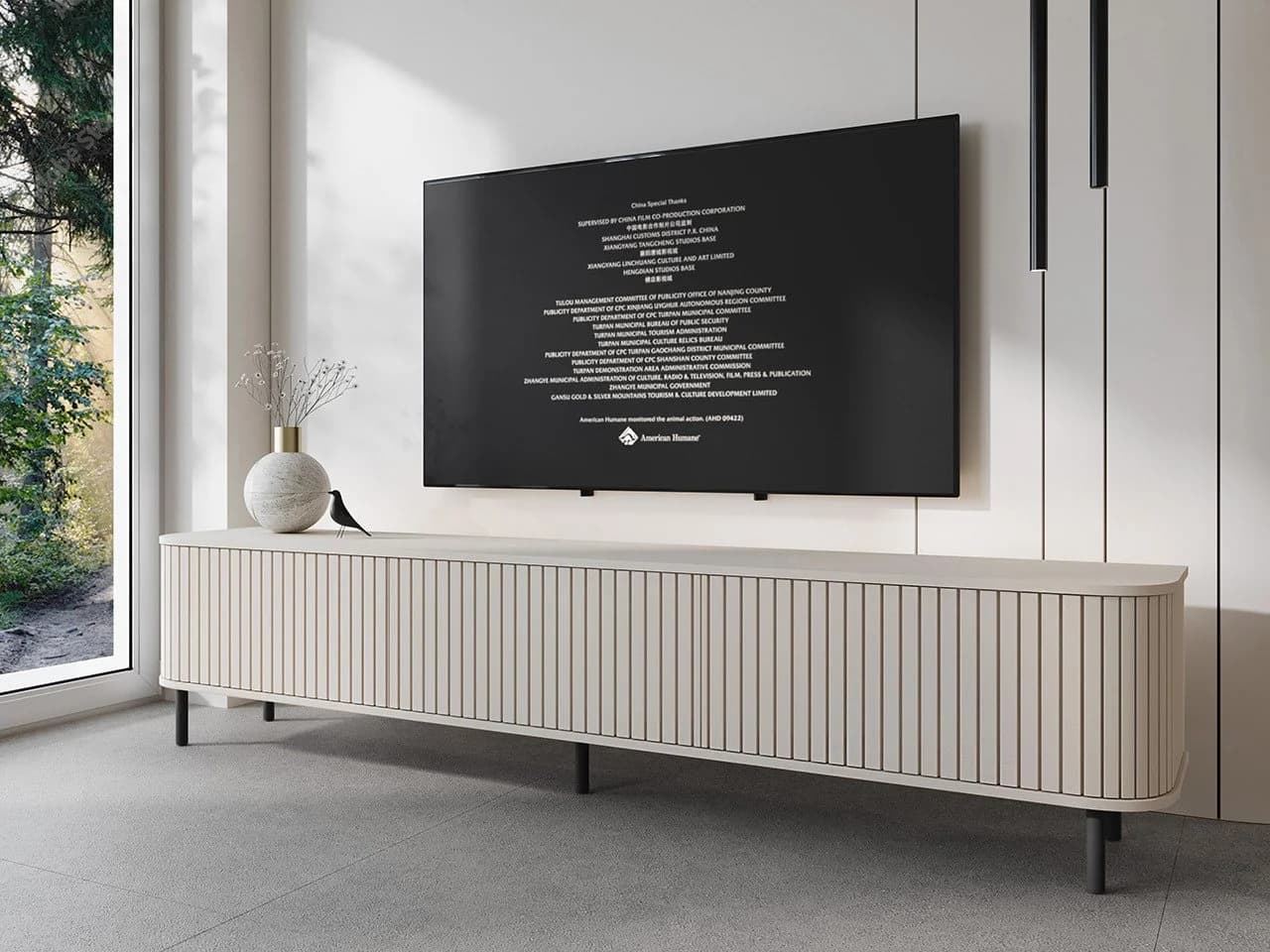 MOEBLINE Lowboard TV Schrank ZILLO 215N Kaschmir/Schwarz