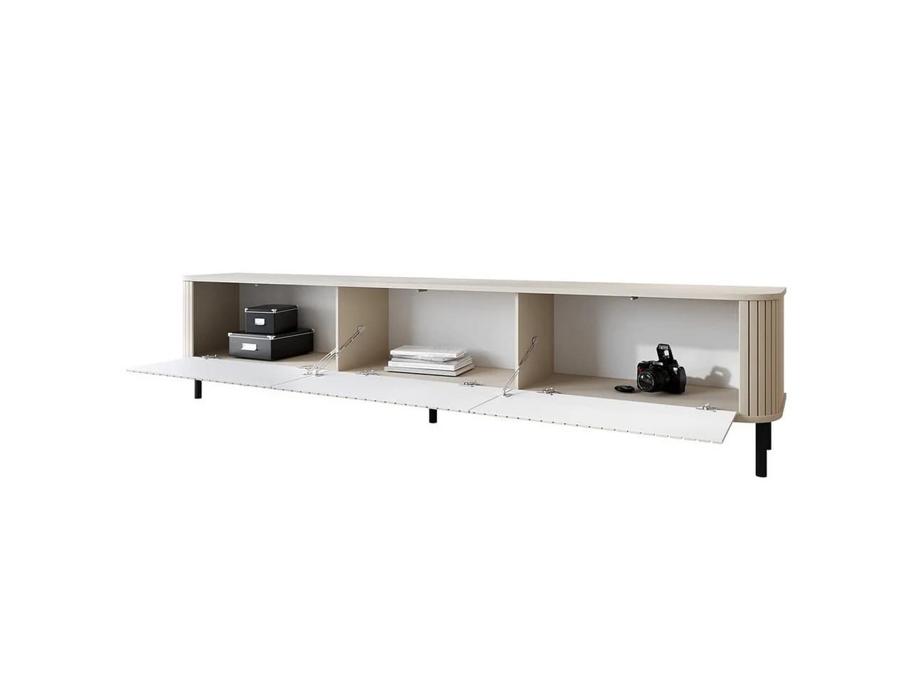 MOEBLINE Lowboard TV Schrank ZILLO 215N Kaschmir/Schwarz - Bild 5