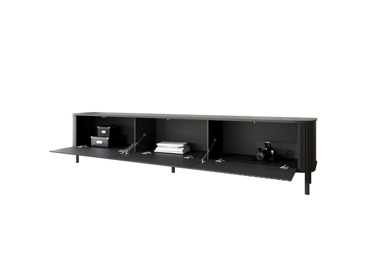MOEBLINE TV-Schrank ZILLO 215N Schwarz Modernes Lowboard