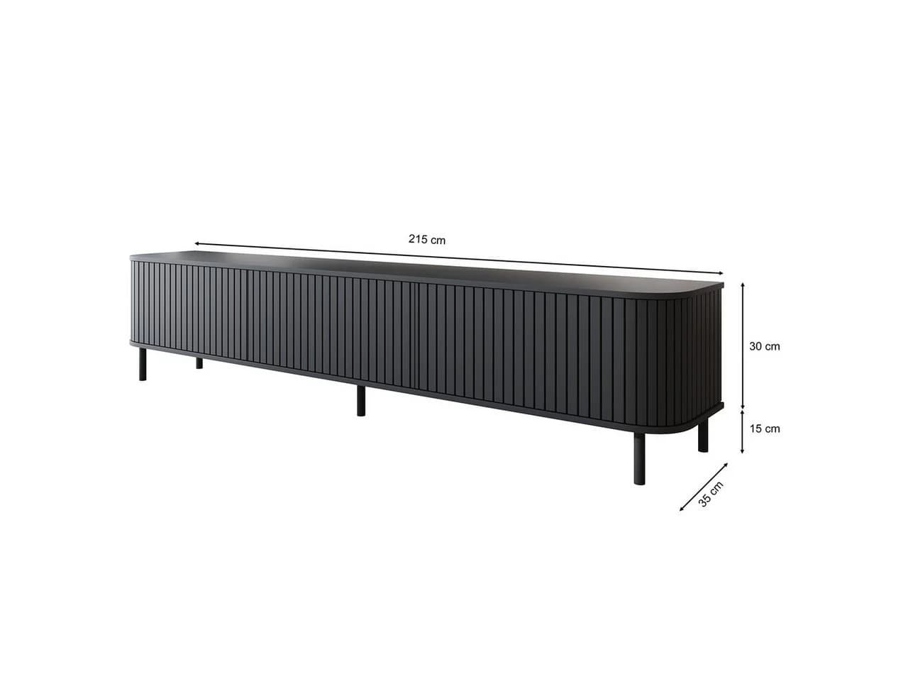 MOEBLINE TV-Schrank ZILLO 215N Schwarz Modernes Lowboard - Bild 3