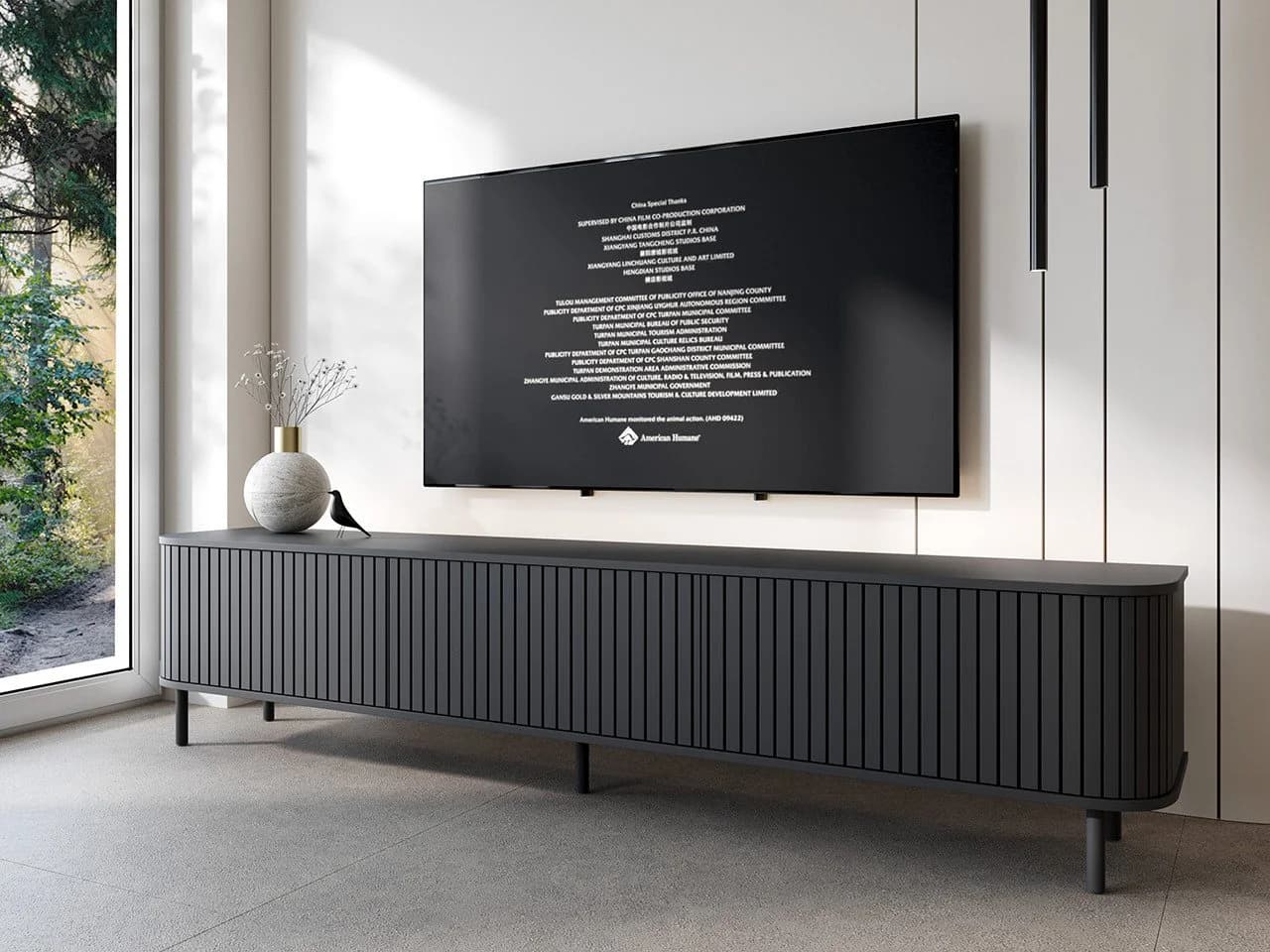 MOEBLINE TV-Schrank ZILLO 215N Schwarz Modernes Lowboard - Bild 4