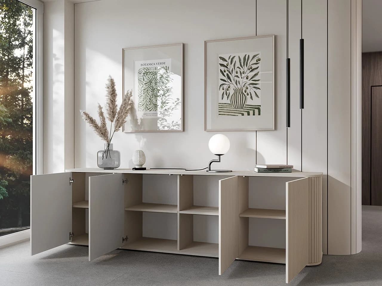 MOEBLINE Kommode Sideboard 4D ZILLO Kaschmir Modern