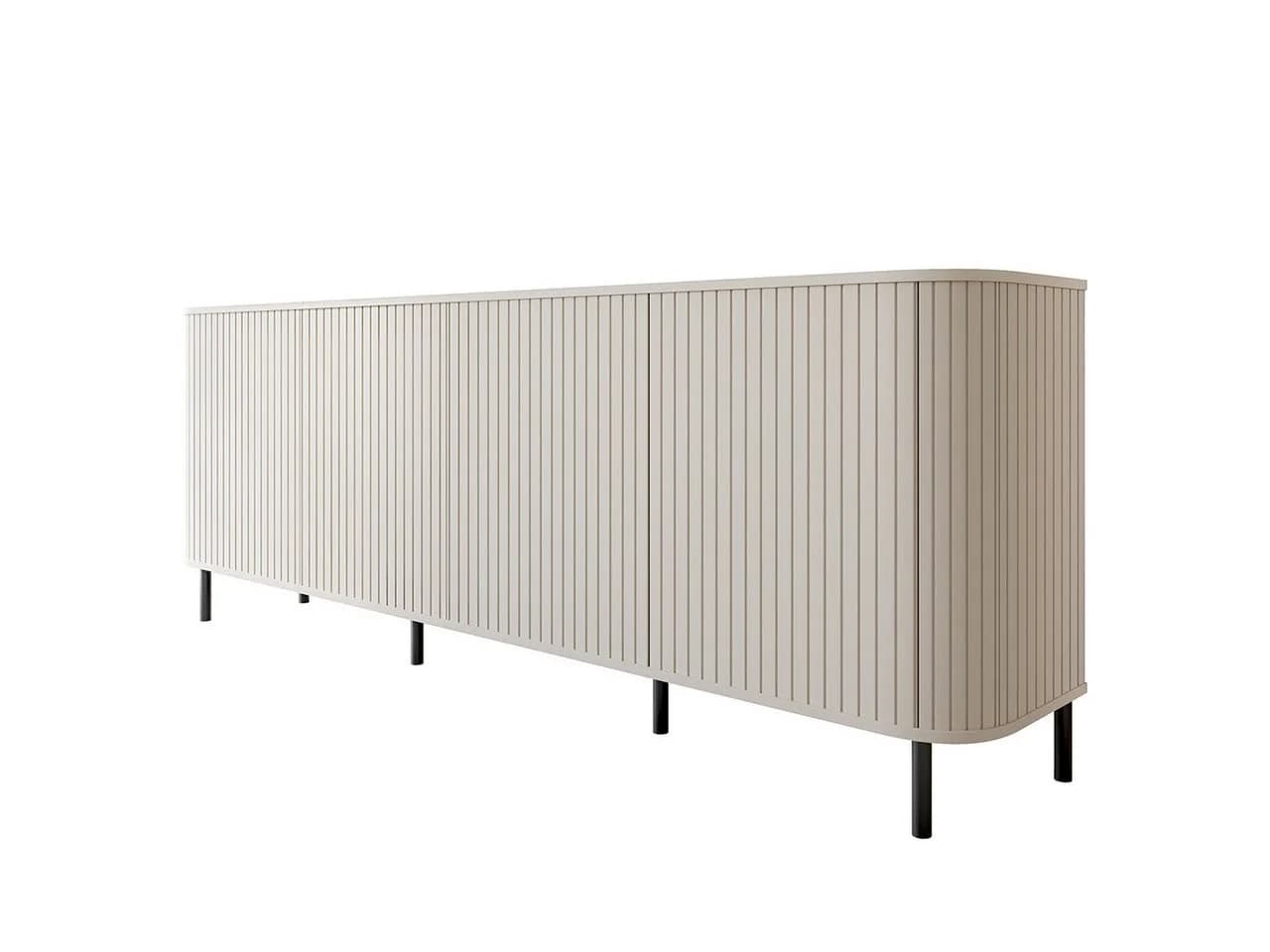 MOEBLINE Kommode Sideboard 4DN ZILLO kaschmir Schwarz