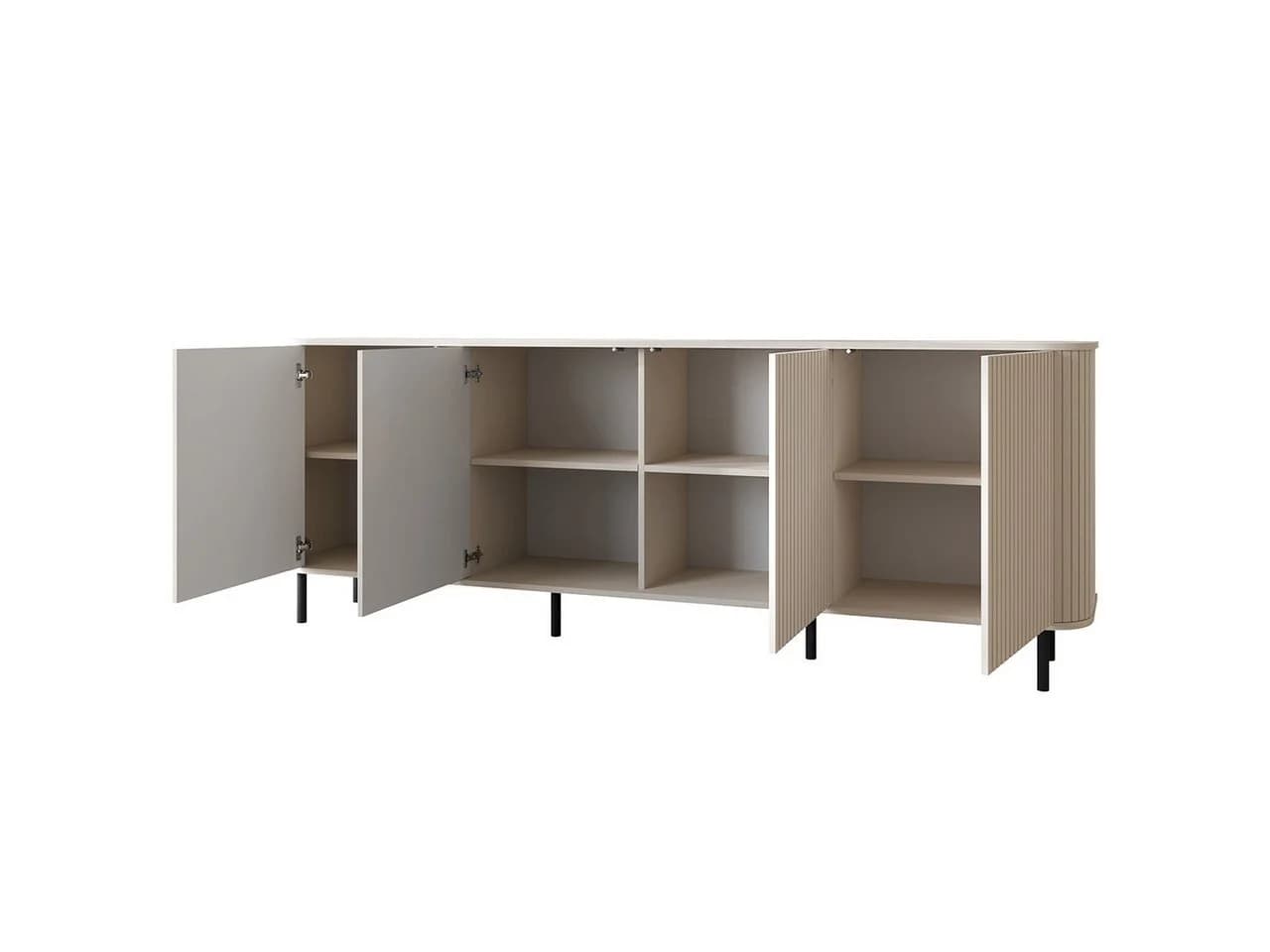 MOEBLINE Kommode Sideboard 4DN ZILLO kaschmir Schwarz - Bild 3