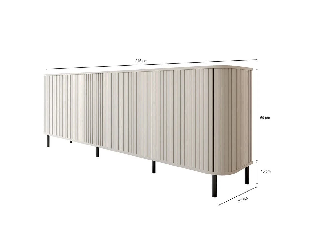 MOEBLINE Kommode Sideboard 4DN ZILLO kaschmir Schwarz - Bild 4