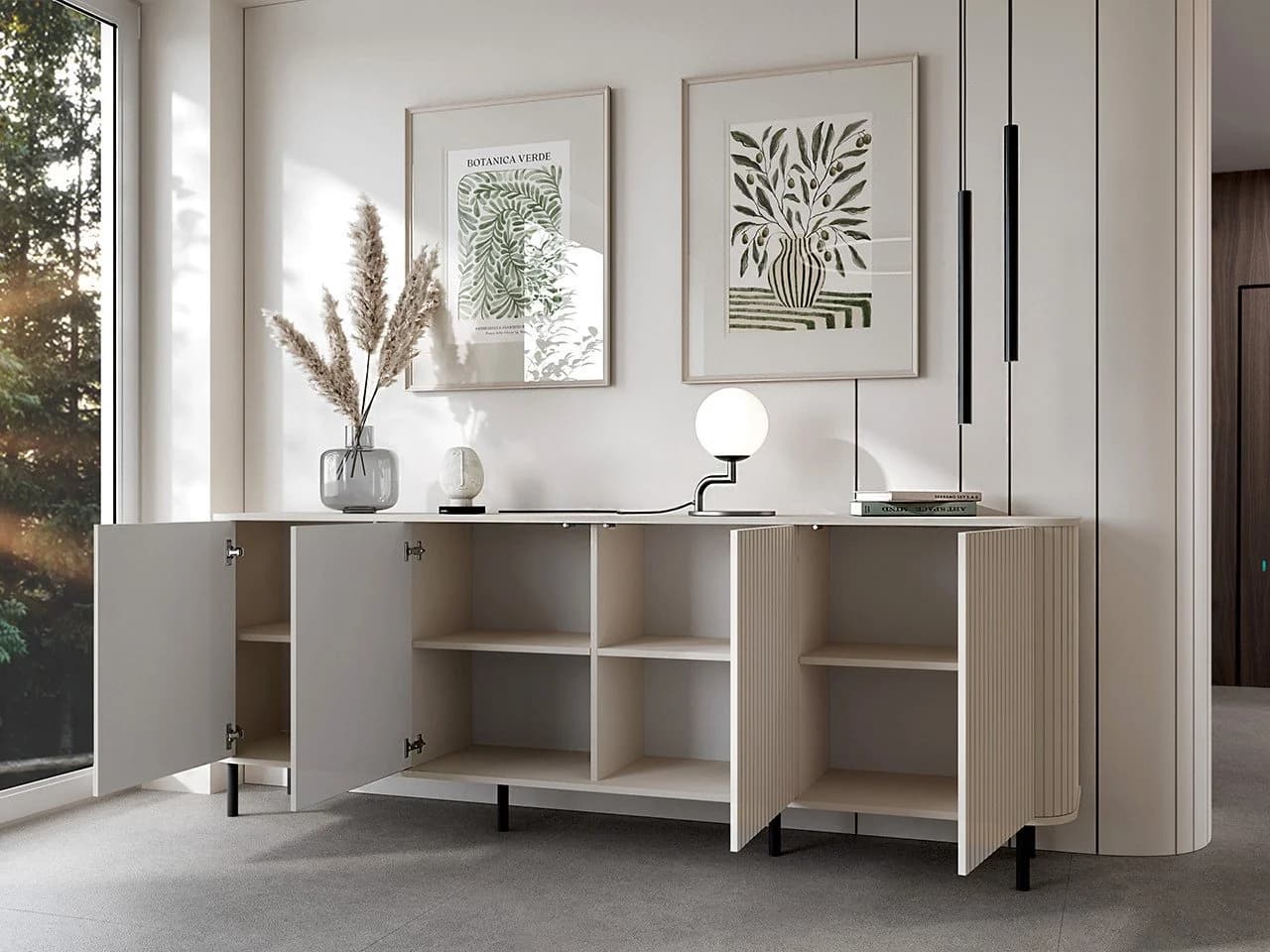 MOEBLINE Kommode Sideboard 4DN ZILLO kaschmir Schwarz - Bild 5