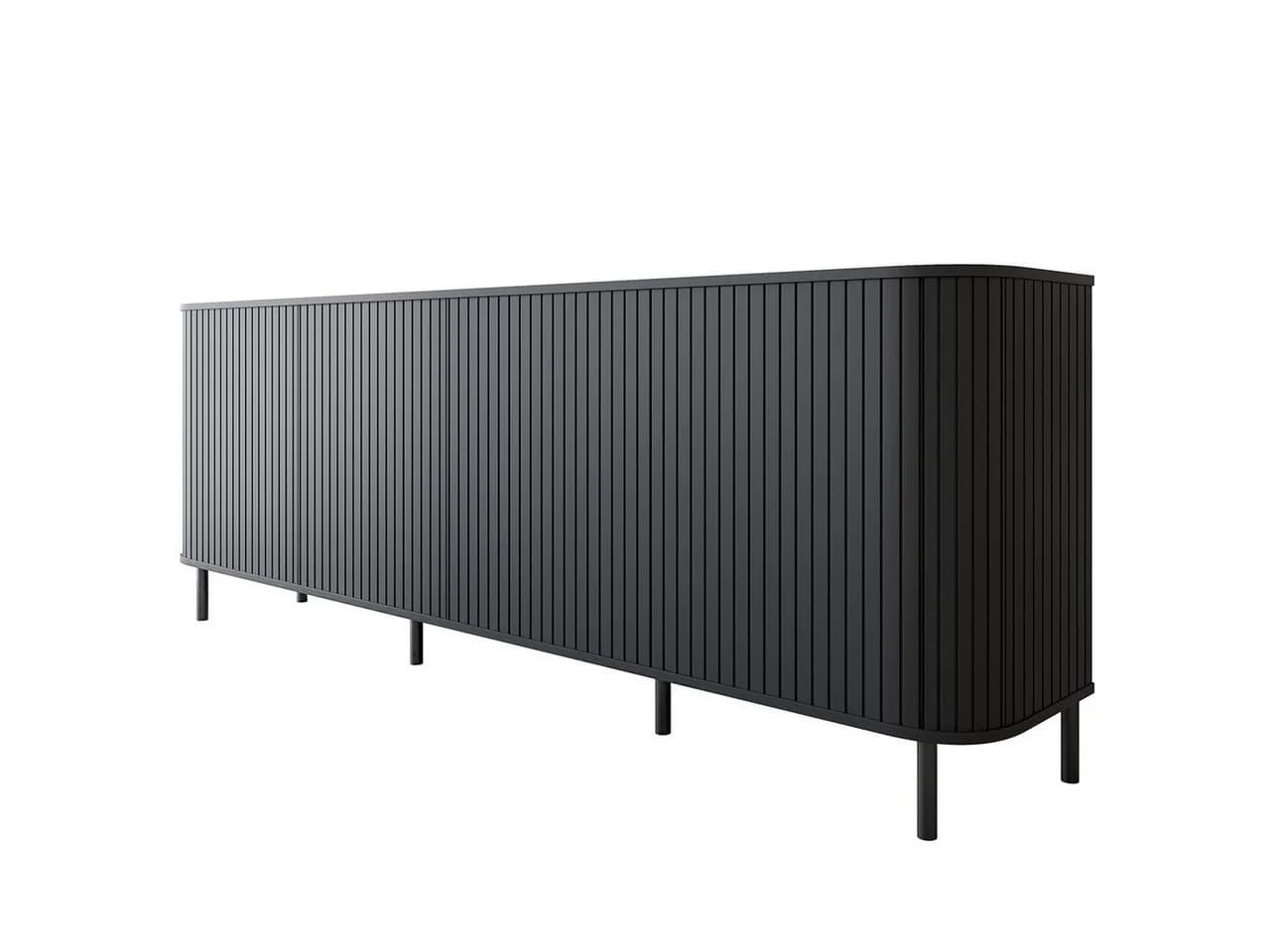 MOEBLINE Sideboard ZILLO 4 Schubladen Schwarz