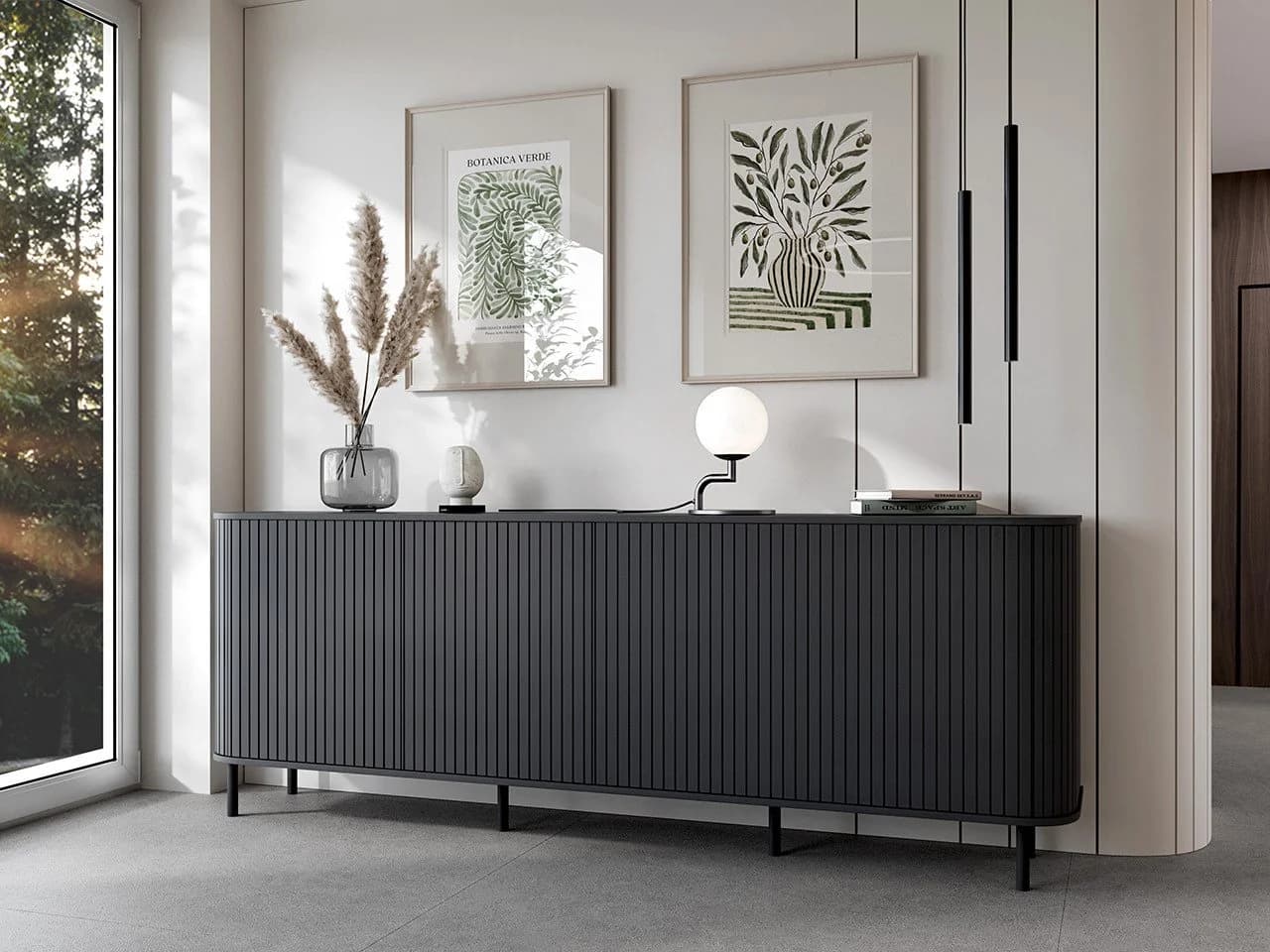MOEBLINE Sideboard ZILLO 4 Schubladen Schwarz - Bild 2