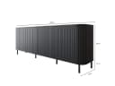 MOEBLINE Sideboard ZILLO 4 Schubladen Schwarz Bild 3