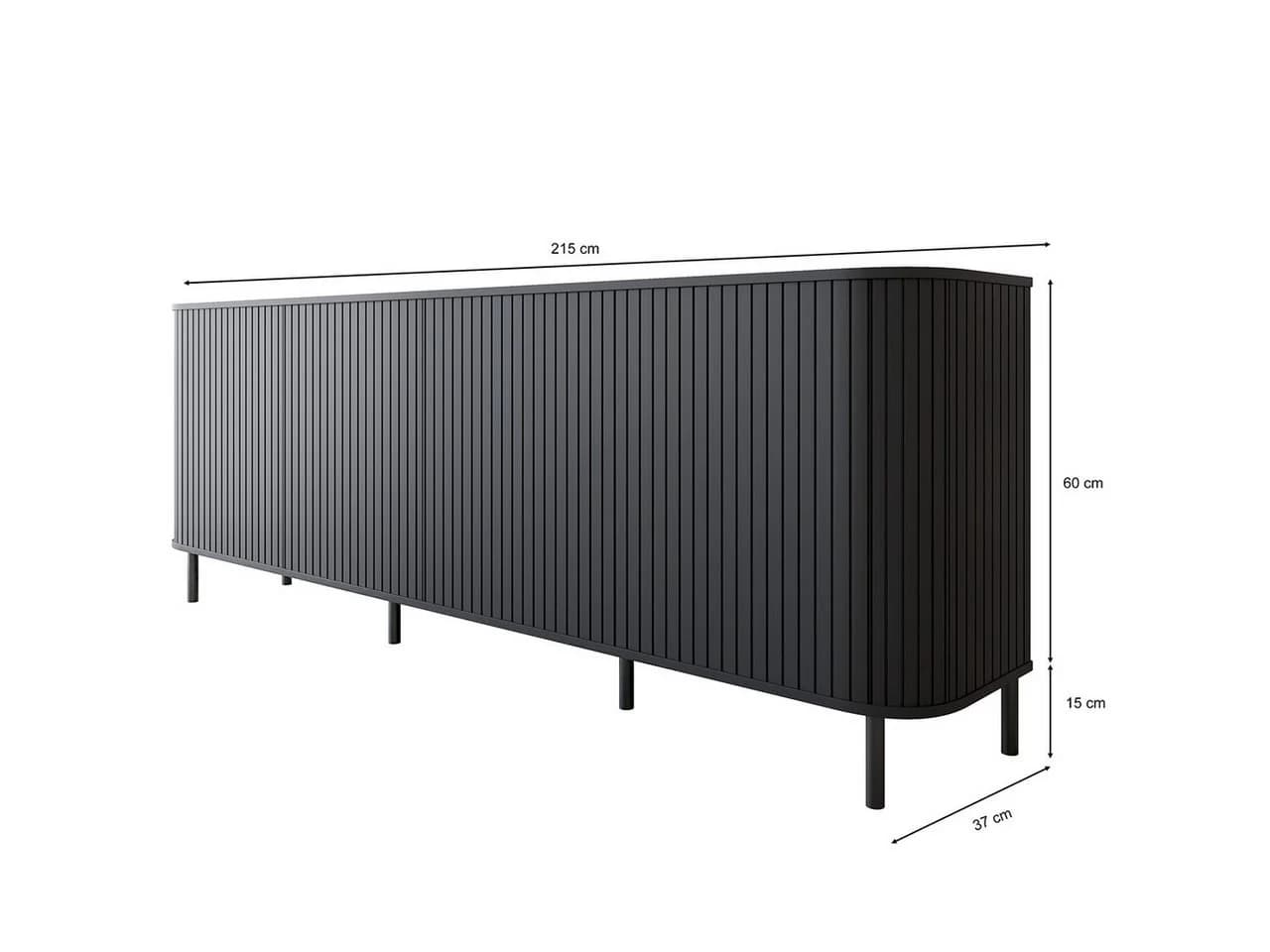MOEBLINE Sideboard ZILLO 4 Schubladen Schwarz - Bild 3