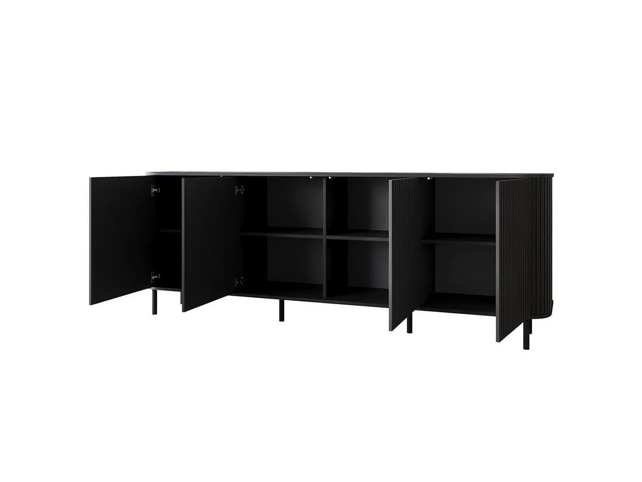 MOEBLINE Sideboard ZILLO 4 Schubladen Schwarz - Bild 4