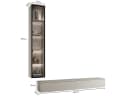 MOEBLINE Wohnwand FIVO 2 Kaschmir TV-Lowboard Vitrine Set Bild 4