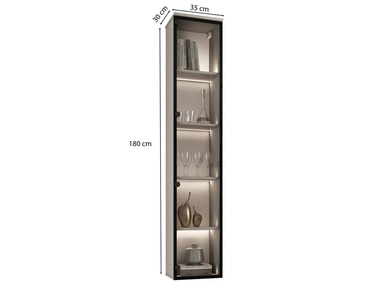 MOEBLINE Hängevitrine Vitrinenschrank FIVO 03 Kaschmir - Bild 3