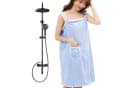 LA CUTE Saunatuch Damen Handtuch Bademantel Rosa/Blau 2-in-1 Bild 1