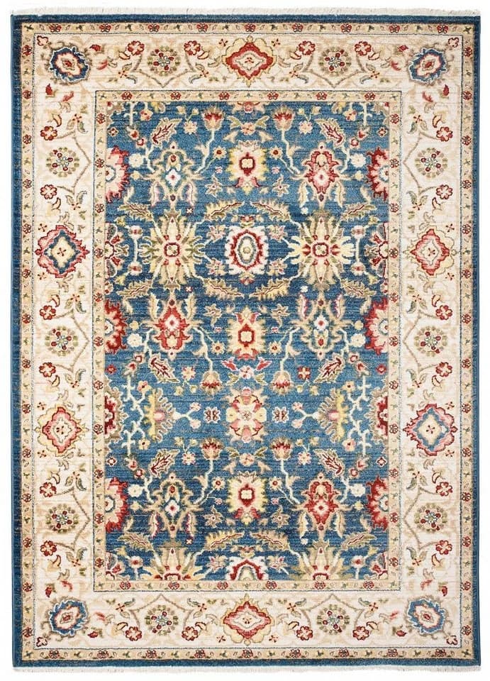 Tapiso Teppich RIVIOLI Blau Kurzflor Fransen - Bild 2