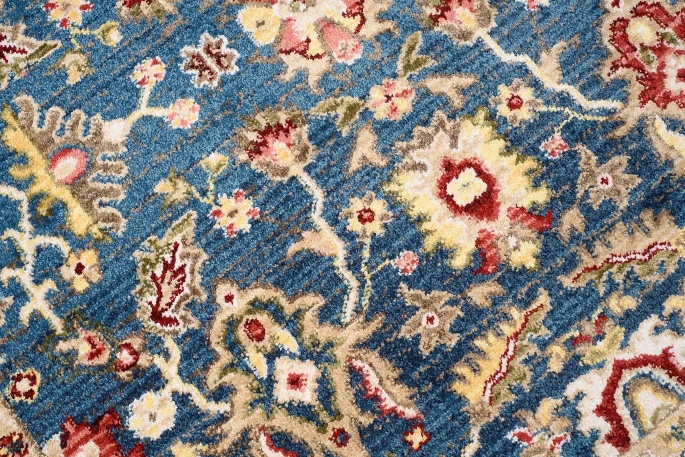 Tapiso Teppich RIVIOLI Blau Kurzflor Fransen - Bild 3