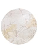 Tapiso Teppich CRYSTAL Rund Modern Design Creme Gold Bild 2