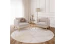 Tapiso Teppich CRYSTAL Rund Modern Design Creme Gold Bild 3
