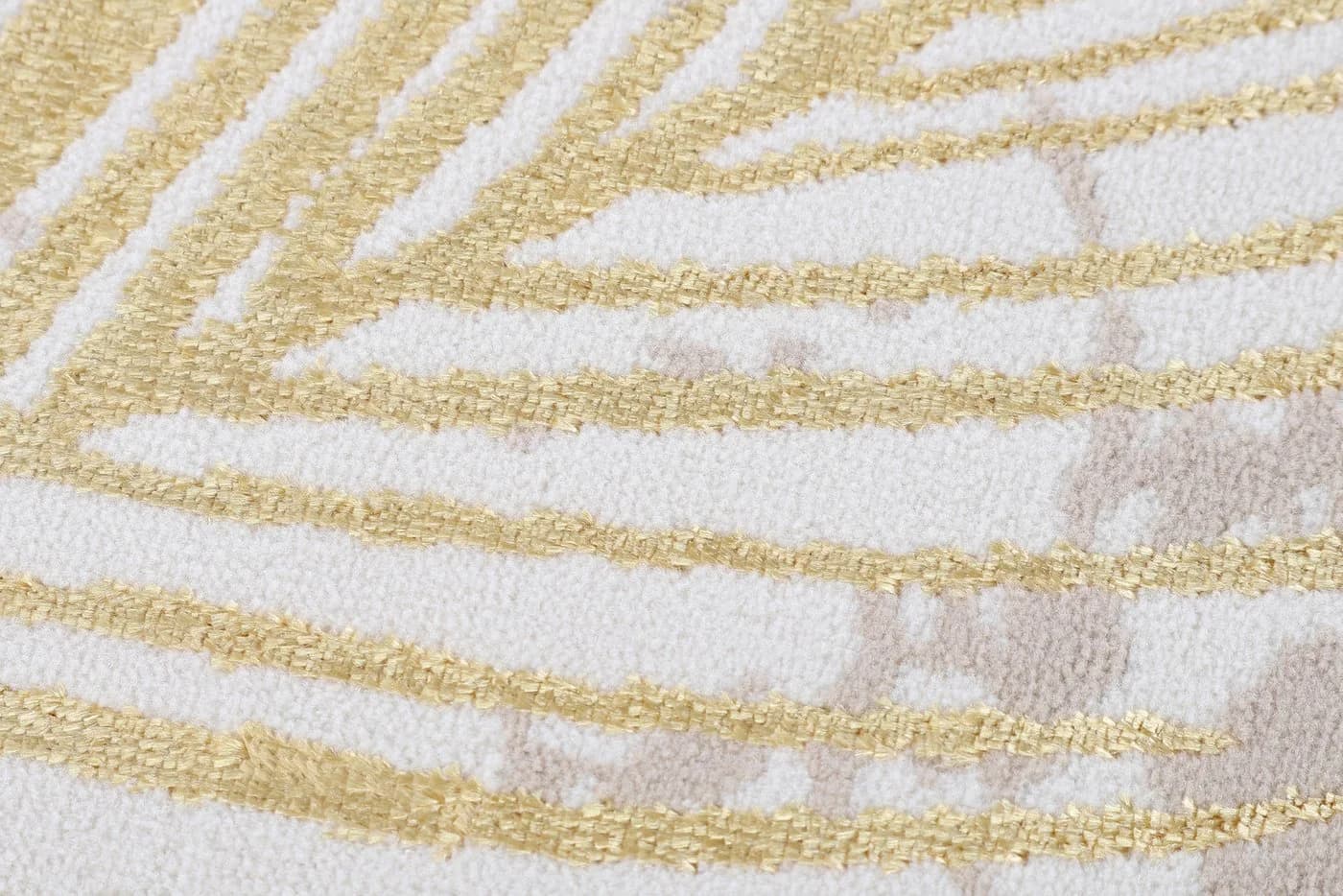 Tapiso Teppich CRYSTAL Rund Modern Design Creme Gold - Bild 4