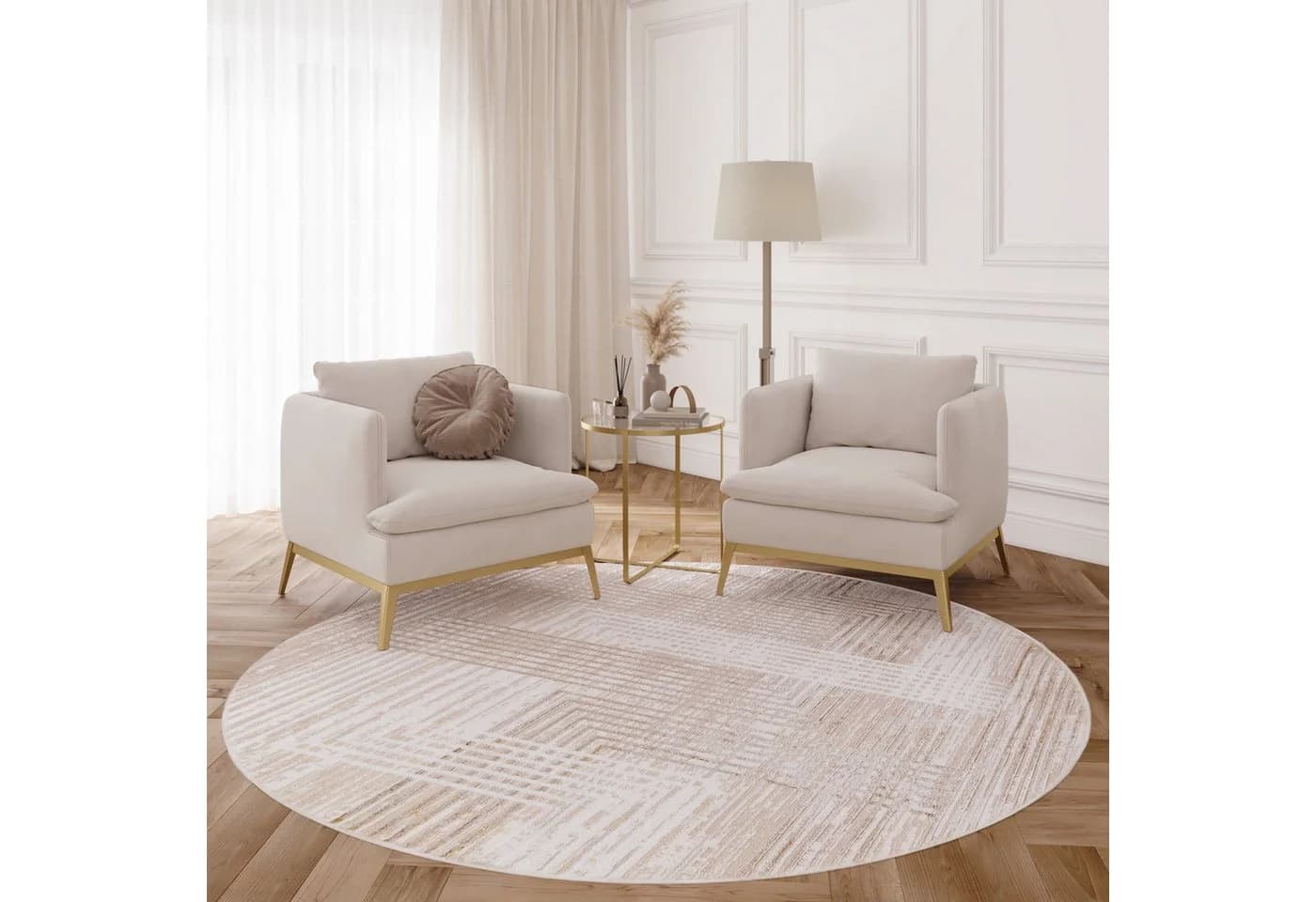 Tapiso Teppich CRYSTAL Rund 8 mm Wohnzimmer Schlafzimmer Modern Design - Bild 3