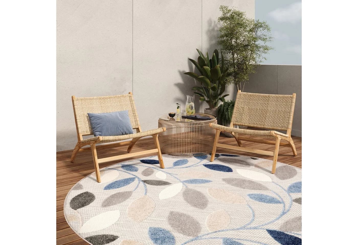 Tapiso Outdoorteppich PATIO Rund 6 mm Indoor Outdoor Wohnzimmer Balkon - Bild 3