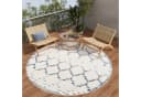 Tapiso Outdoorteppich PATIO Rund Blau Grau Kunstfaser Bild 1