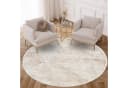 Tapiso Teppich CRYSTAL Rund Creme Modern 3D Effekt Bild 1