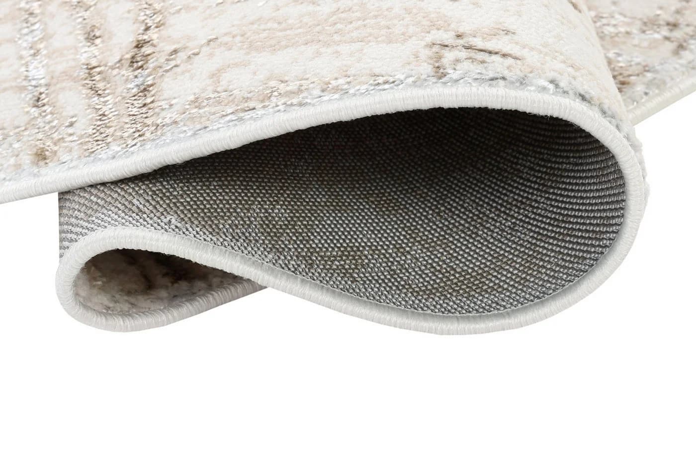 Tapiso Teppich CRYSTAL Rund Creme Modern 3D Effekt - Bild 5