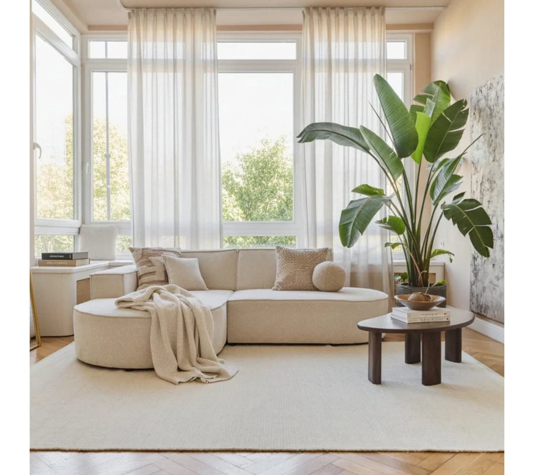 Tapiso Wollteppich LONI Weiß Handgefertigt Flache Struktur - Bild 4