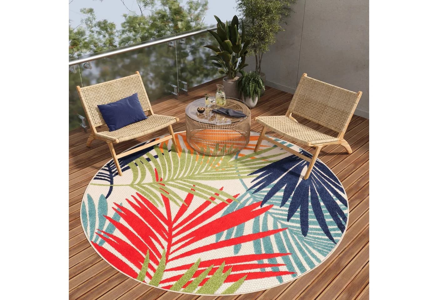 Tapiso Outdoorteppich PATIO Rund Wasserfest Polypropylen
