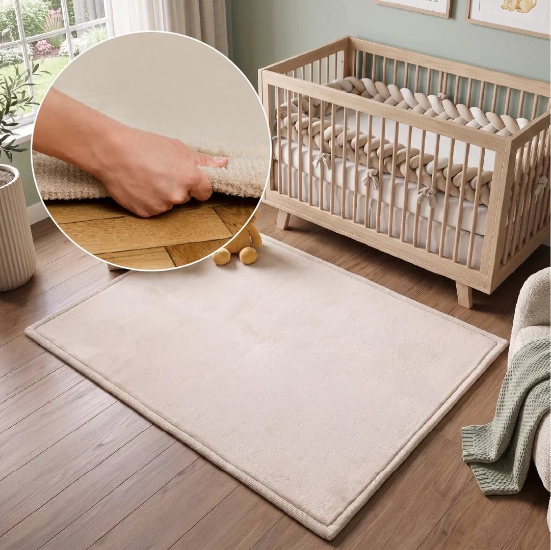 Tapiso Kinderteppich FLUFFIN Beige Hochflor Waschbar