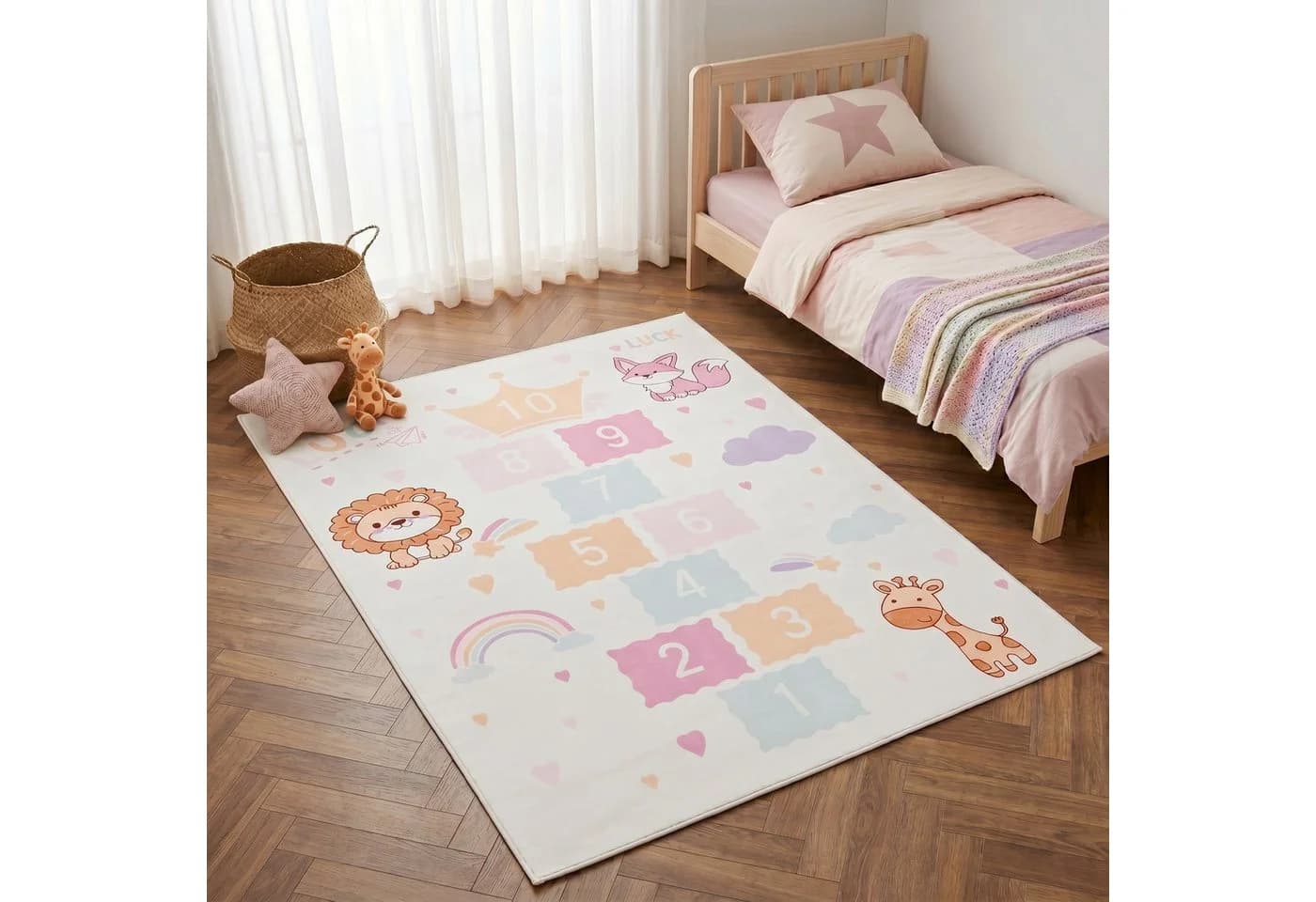 Tapiso Kinderteppich KIDS Rosa Modern