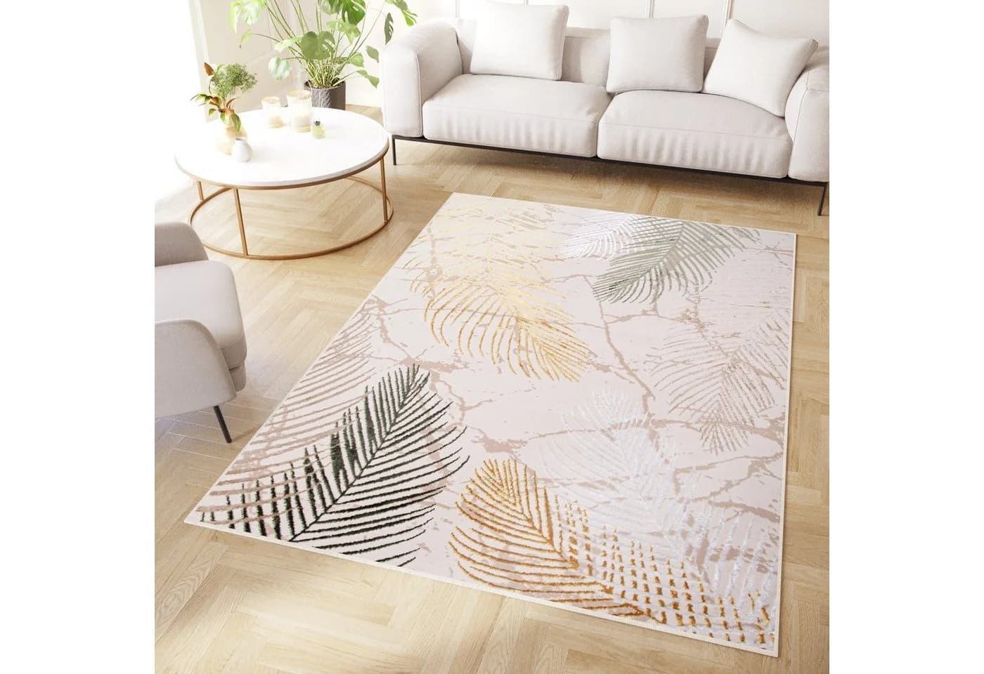 Tapiso Designteppich CRYSTAL Braun Kurzflor 8mm