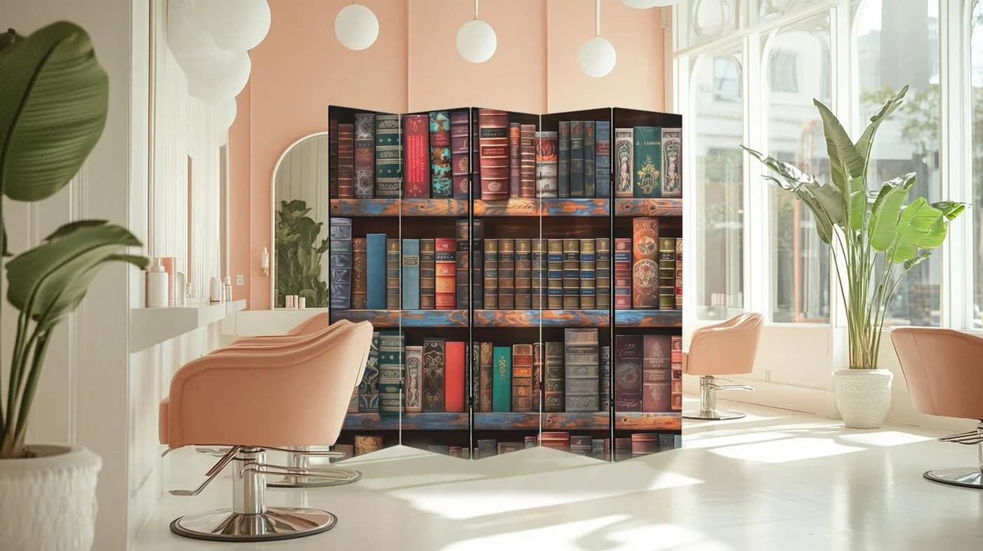 framed concept Paravent Raumteiler Holz Struktur Beidseitig