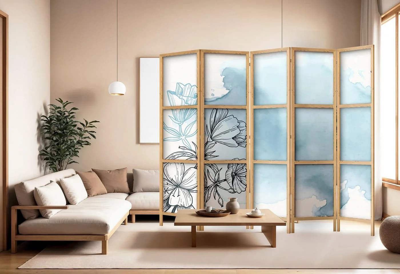 framed concept Paravent Raumteiler Orientalisch Leinwand Holz - Bild 3