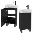 STAMAR Waschbeckenunterschrank Schwarz mit Keramik-Becken Bild 2