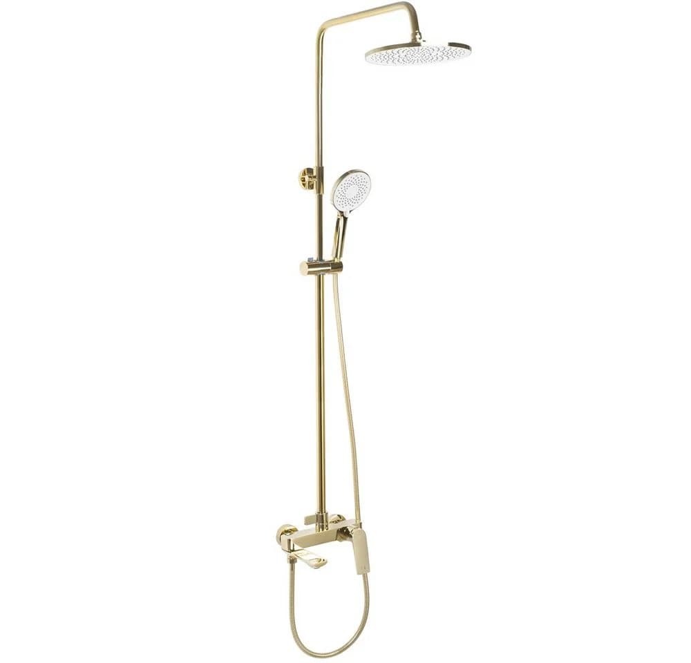 wohnwerk.idee Duschsystem Avalon Regendusche Handbrause Gold Matt Schwarz Grau