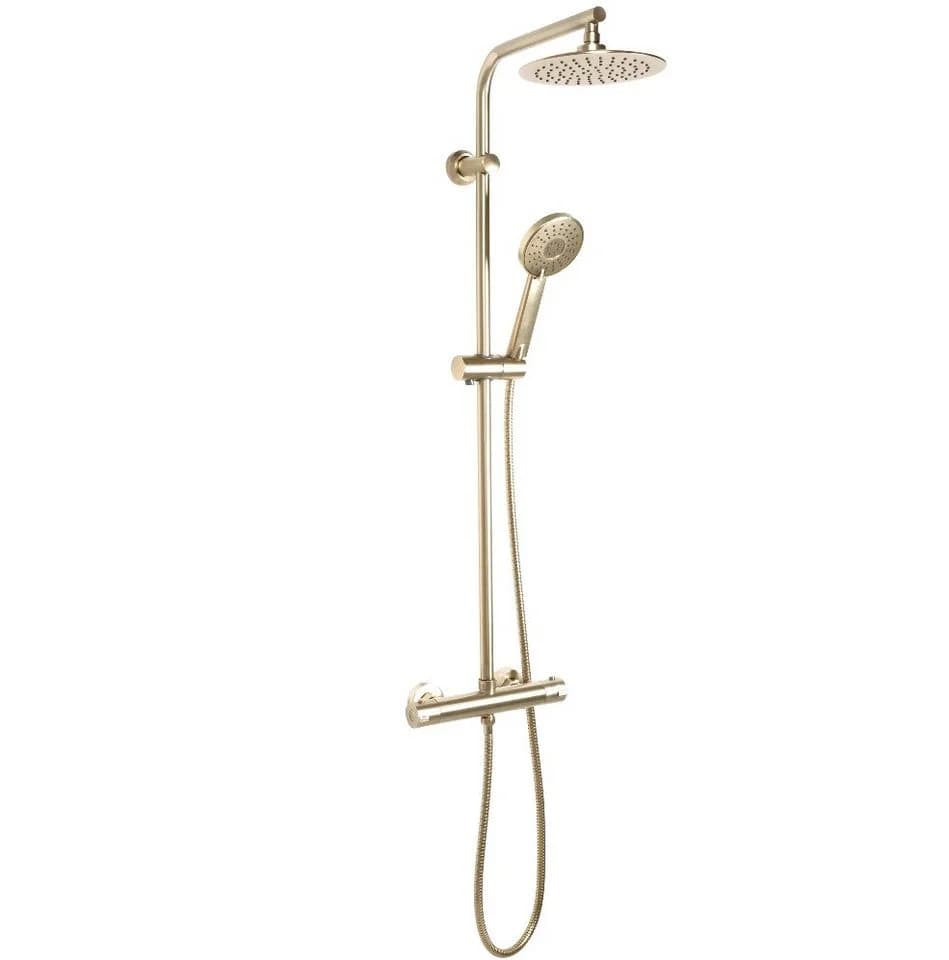 wohnwerk.idee Duschsystem Duschgarnitur mit Thermostat Bliss Matt Gold, 2 Strahlarten - Bild 5