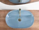 wohnwerk.idee Aufsatzwaschbecken oval Keramik Blau Shiny Bild 3