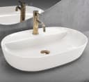 wohnwerk.idee Aufsatzwaschbecken Oval Keramik Hahnloch Bild 1