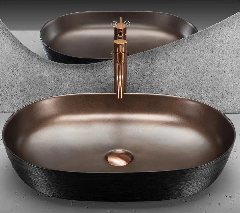 wohnwerk.idee Aufsatzwaschbecken Luxus Kupfer Schwarz - Bild 4