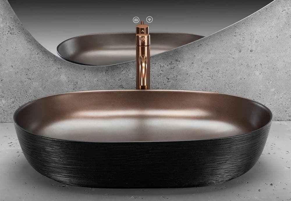 wohnwerk.idee Aufsatzwaschbecken Luxus Kupfer Schwarz - Bild 5