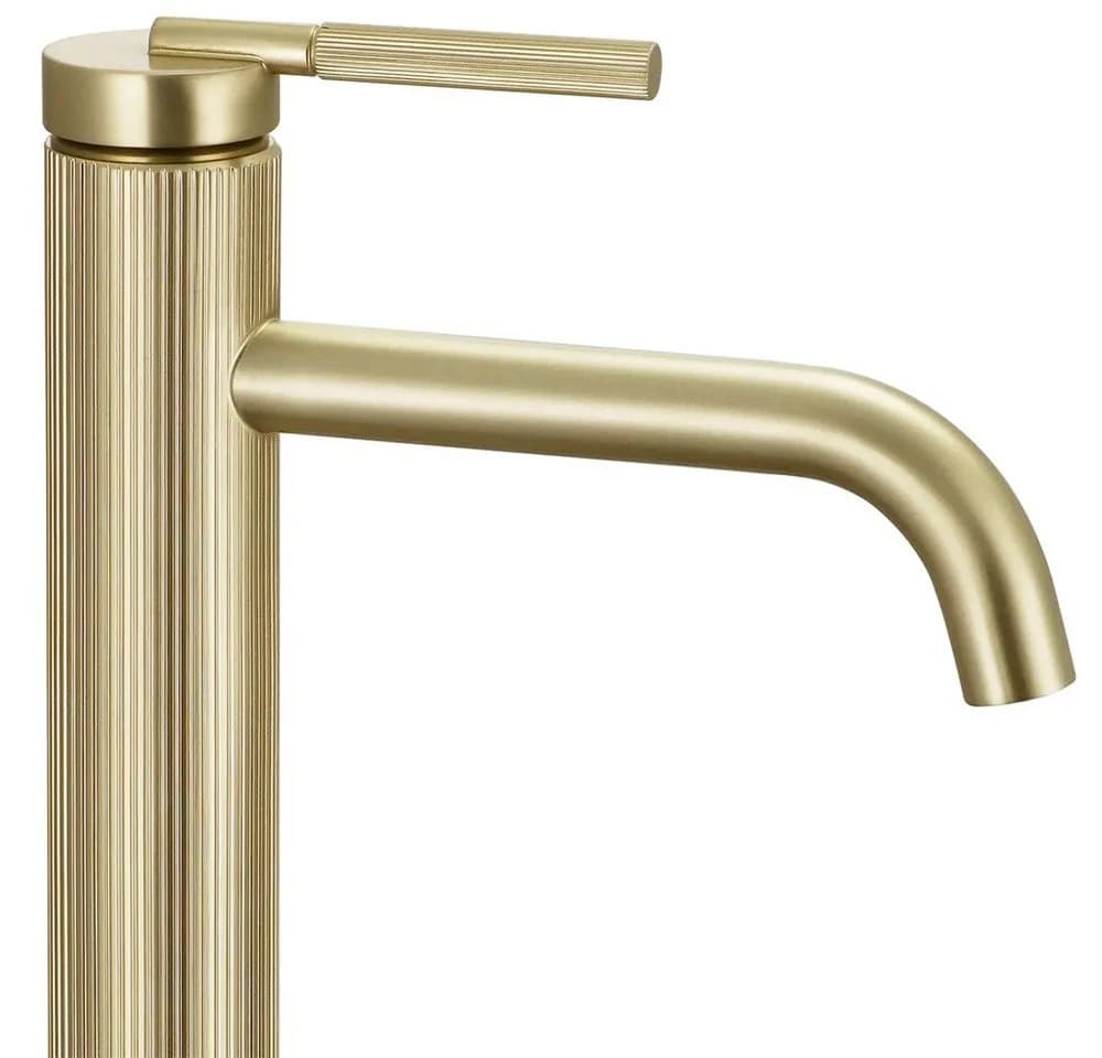 wohnwerk.idee Badarmatur Gold Matt Design Waschtischarmatur Hoch - Bild 4
