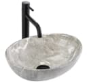 wohnwerk.idee Aufsatzwaschbecken Marmoroptik Oval Grau Glanz Keramik Bild 2