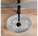 wohnwerk.idee Aufsatzwaschbecken Marmoroptik Oval Grau Glanz Keramik Bild 4