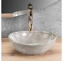 wohnwerk.idee Aufsatzwaschbecken Keramik Marmoroptik Beige Mini Bild 3
