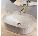 wohnwerk.idee Aufsatzwaschbecken Marmoroptik Beige Gold Bild 1