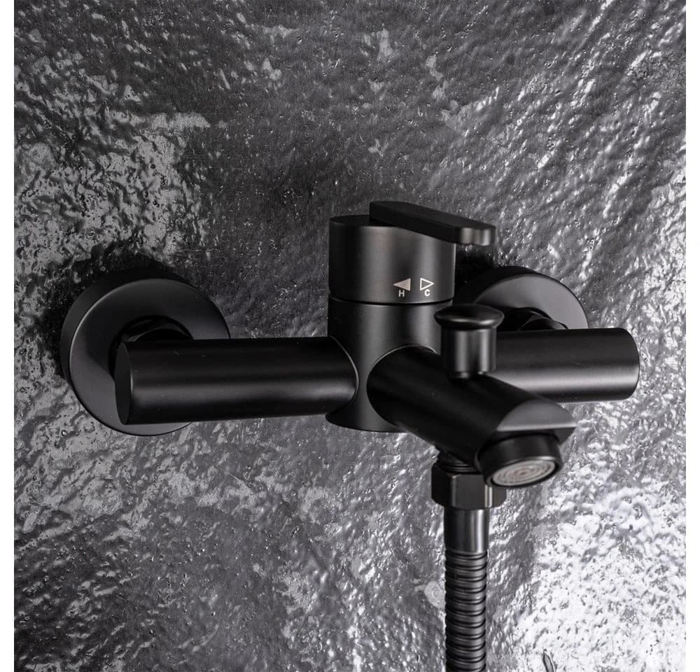 wohnwerk.idee Wannenarmatur Ontario Gold Schwarz Matt